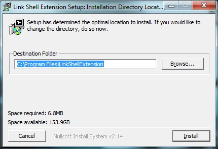 The Link Shell Extension Installer